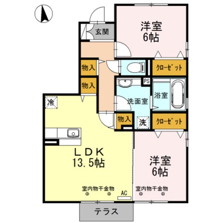 ラ・フェルマータ山室　A棟の物件間取画像